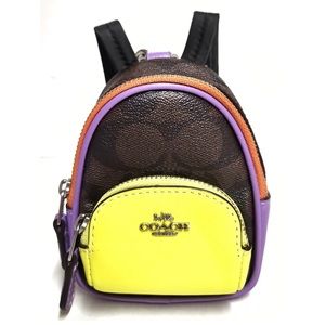 SEALED NWT Coach Mini Court Backpack Bag Charm In Signature Canvas Style